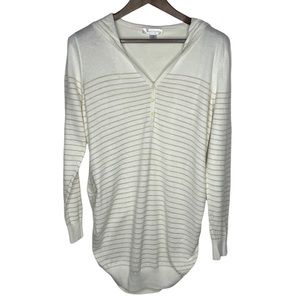 Motherhood Hooded Long Sleeve Pinstripe Sweater XL